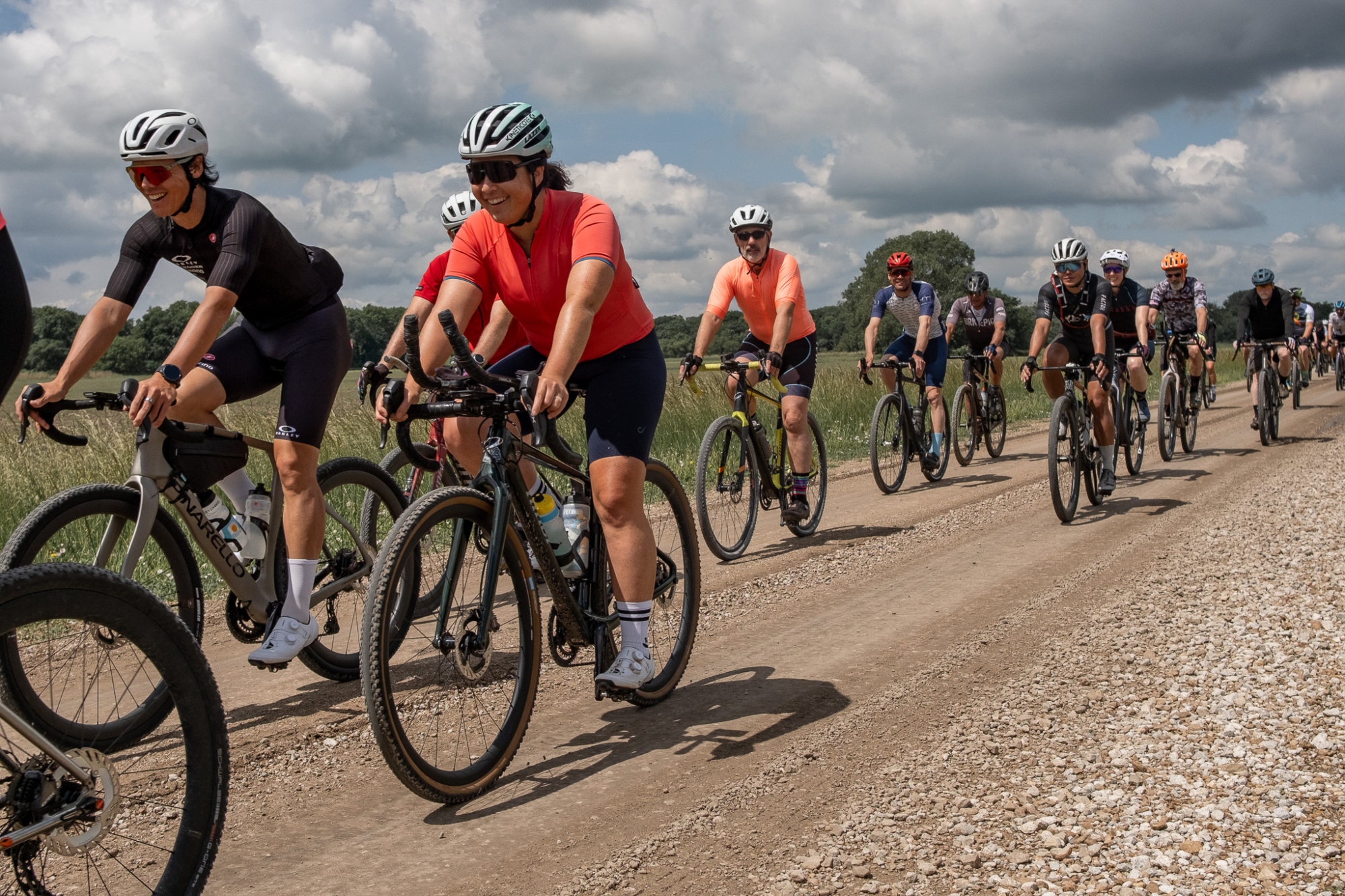 A group ride during Unbound week in Emporia, Kansas